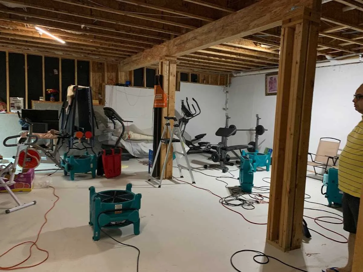Basement drying equipment setup for Contents Cleaning & Restoration in Papillion